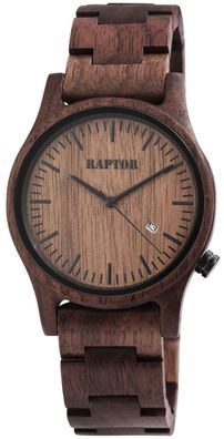 Raptor Uhr Holz Herrenarmbanduhr dunkelbraun RA20243-003