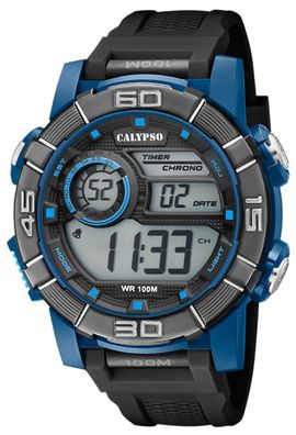 Herrenuhr sportliche Calypso Digital Armbanduhr K5818/3