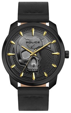 Armbanduhr Herrenuhr Police Watch Lederband PL15714JSB.61