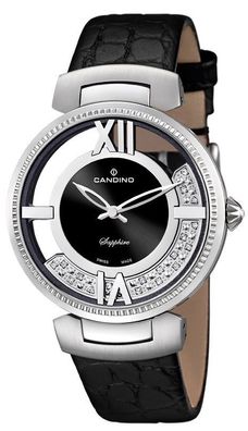 Candino Damen Armbanduhr C4530/2 Lederarmband schwarz