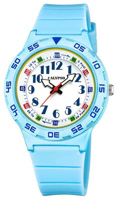 Kinderuhr Lernuhr Calypso Armbanduhr hellblau K5828/2