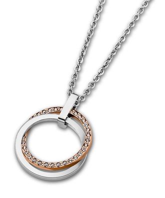 Damen Halskette mit Anhänger Ringe Strass LS1780-1/2 Lotus Style