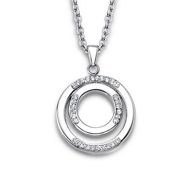 Lotus Style Damen Edelstahl Halskette mit Ringe-Anhänger LS1883-1/1