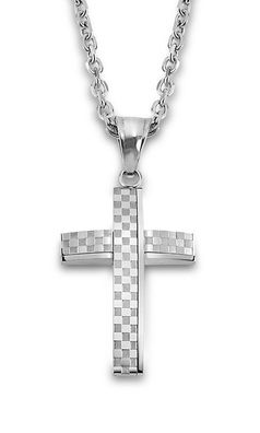 Herren Kette Edelstahl silber Kreuz Lotus Style LS2105-1/1