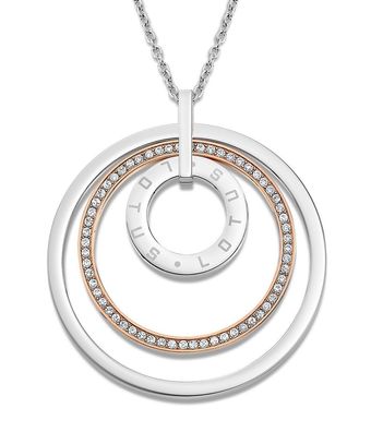 Lotus Style Damen Kette mit Strass LS12090-1/2 Halskette Kreise Bicolor