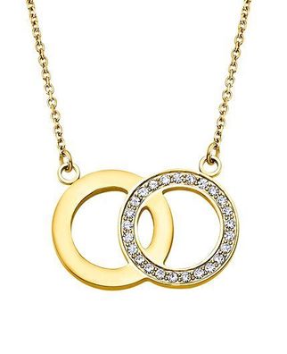 Lotus Style Collier Damen Halskette Ringe golden Strass LS1913-1/3
