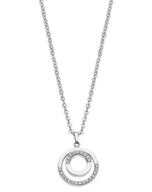 Damen Halskette Collier Doppelring Strass LS2180-1/1