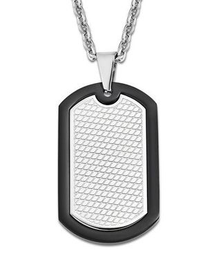 Herren Halskette Edelstahl Dog Tag Lotus Style LS2211-1/1