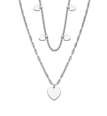 Doppelkette Herzen Collier silberfarbig LS2236-1/1 Lotus Style