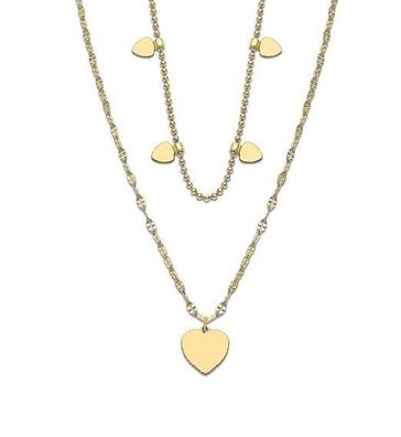 Doppelkette Herzen Collier goldfarbig LS2236-1/2 Lotus Style Halskette