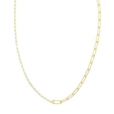 Stylische 925 Sterling Silber Paperclip Damen - Halskette - 6.1cm, 10 Gramm