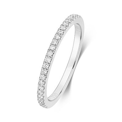 Platin 950 1mm Slight Court Form Halb Eternity Diamant Trauring/Ehering/Hochzeitsring