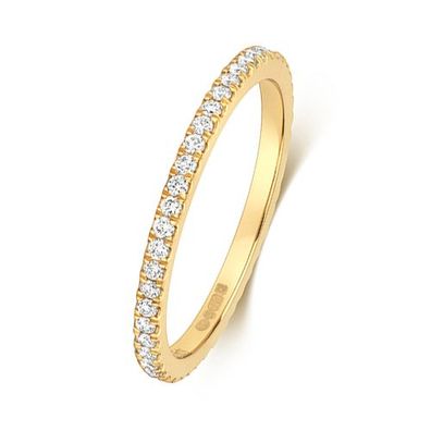 18 Karat (750) Gold 1mm Slight Court Form Diamant Trauring/Ehering/Hochzeitsring