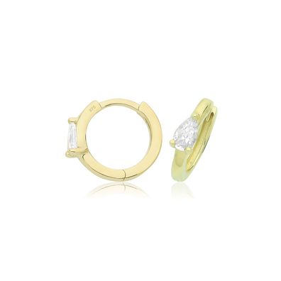 Schöne 9 ct/Karat Gelb Gold Damen - Ohrklemme mit Zirkonia