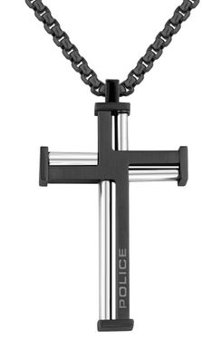 Police Herrenkette Halskette Edelstahl Anhänger Kreuz PJ26479PSU.02