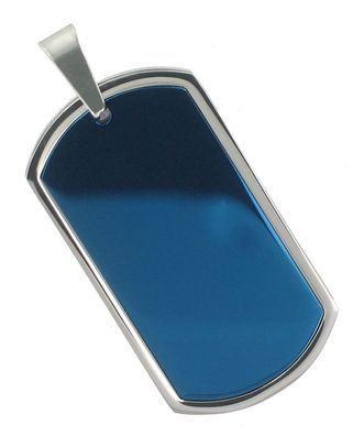 Kettenanhänger DogTag Edelstahl blau Anhänger