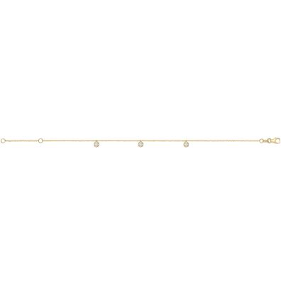 Wunderschönes 9 ct/Karat Gelb Gold Damen - Armband mit Zirkonia - 19.1cm