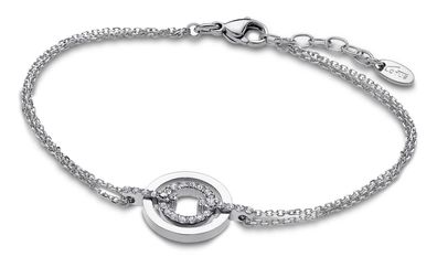 Damen Armband Lotus Style LS1868-2/1 Doppelring Strass Anhänger