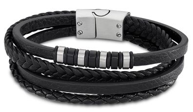 Lederarmband schwarz LS2101-2/1 Lotus Style Armband Herren