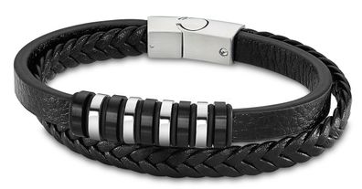 Lederarmband schwarz LS2102-2/1 Lotus Style Armband Herren