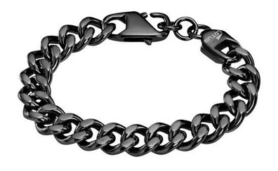 breites Herren Armband Panzerkette Panzerarmband schwarz LS2191-2/3