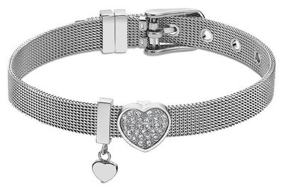 Damen Armband Edelstahl Lotus Style LS2077-2/1 Herzanhänger Strass