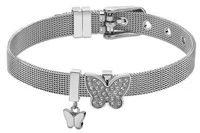 Damen Armband Edelstahl Lotus Style LS2077-2/2 Butterflyanhänger Strass