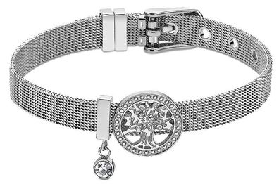 Damen Armband Edelstahl Lotus Style LS2077-2/4 Lebensbaumanhänger Strass