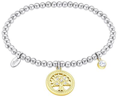 Dehnbares Damen Armband Lebensbaum Bicolor Strass LS2171-2/3