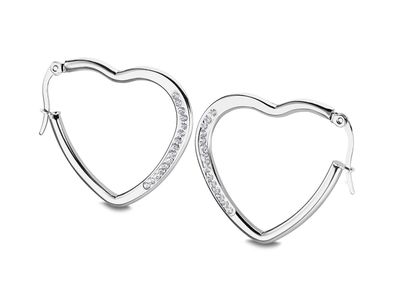 Herz Creolen Ohrringe Lotus Style LS1954-4/1 Edelstahl Strass