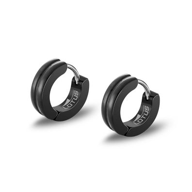 Herren Clapp-Creolen Edelstahl Männer Ohrringe schwarz LS2156-4/2