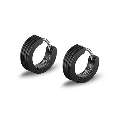 Herren Clapp-Creolen Männer Schmuck schwarz Edelstahl Ohrringe LS2154-4/2
