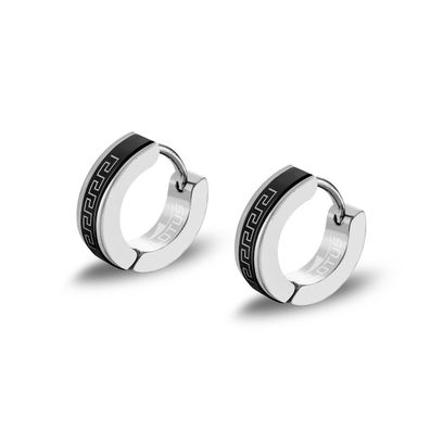 Lotus Style Edelstahl Klapp-Creolen silber Ohrringe LS2159-4/1