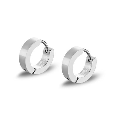 Edelstahl Herren Clapp-Creolen Lotus Style silber Ohrringe LS2160-4/1