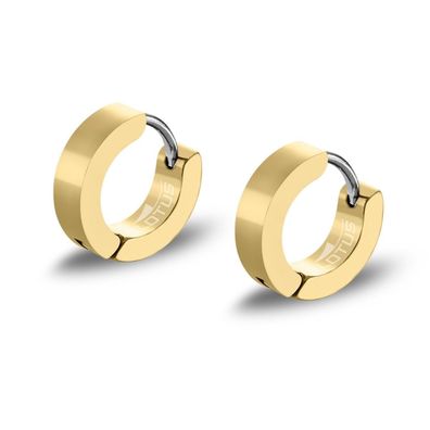 Lotus Style Clapp-Creolen Edelstahl goldfarbige Ohrringe LS2160-4/4