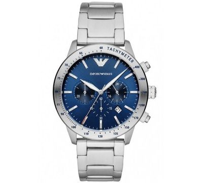 Emporio Armani AR11306 Mario Chronograph 42mm Uhr Blau Herrenuhr NEU