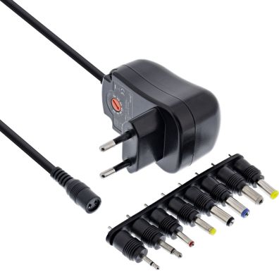 InLine® 26608O InLine® Universal Steckernetzteil 12W, 110-240V auf 3-12V, max. 1200mA