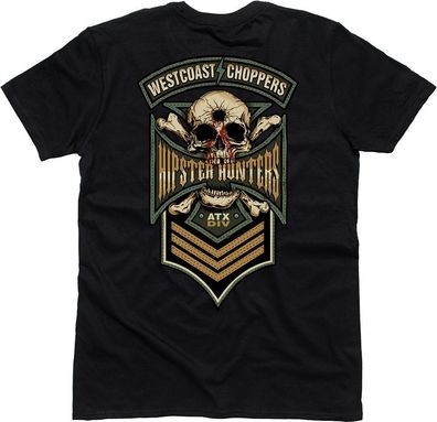 West Coast Choppers Herren T-Shirt Hipster Hunters T-Shirt Black