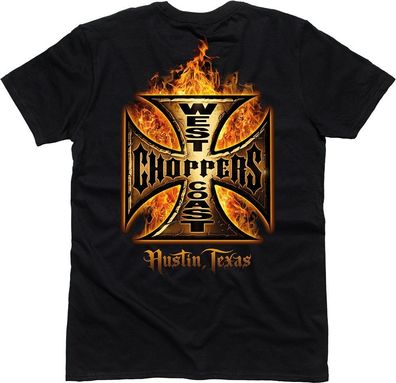 West Coast Choppers Herren T-Shirt Goldfire Black T-Shirt Black