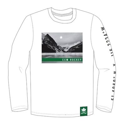 Ccm Sportshirt Nostalgia POND L/S TeeR White 124319