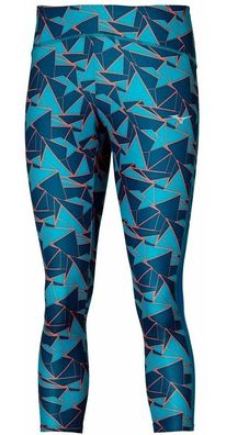 Mizuno Damen Leggings Damen Leggins 7/8 Printed Tight Algiers Blue 186104