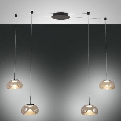 Fabas Luce 3755-49-365 LED Pendelleuchte Brena 4-flammig cognac 3 Step Dim