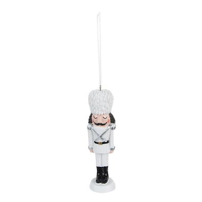 Clayre & Eef Weihnachtsanhänger Nussknacker 13 cm Weiß Kunststoff (Gr. 4x3x13 cm)