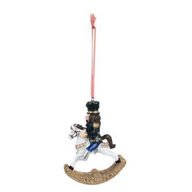 Clayre & Eef Weihnachtsanhänger Nussknacker 10 cm Grün Kunststoff (Gr. 7x2x10 cm)