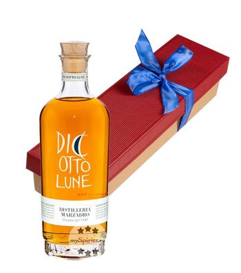 Marzadro Geschenk-Set Grappa Stravecchia Le Diciotto Lune (41 % vol., 0,7 Liter)