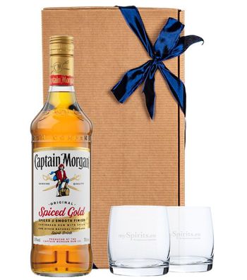 Captain Morgan Geschenkset mit 2 Tumblern (35 % Vol., 0,7 Liter)
