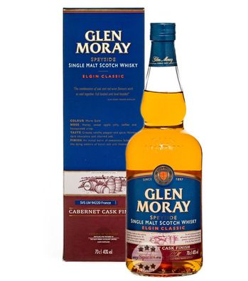 Glen Moray Cabernet Cask Finish Single Malt Whisky (, 0,7 Liter) (40 % Vol., hide)