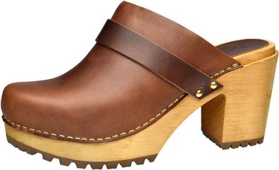 Sanita Damen Clog Wood-Peleni Chunk Open 470144