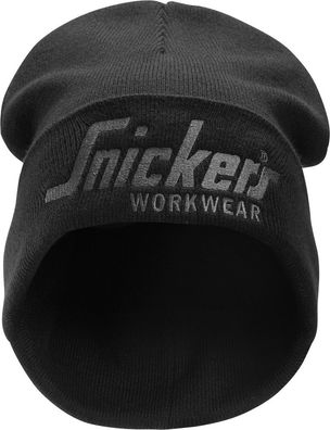 Snickers Mützen SWW-Logo Beanie Schwarz/Stahlgrau