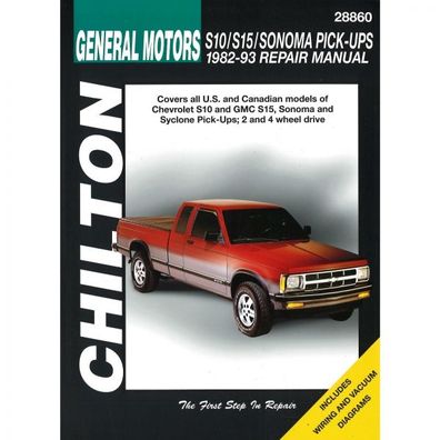 General Motors Chevrolet S10 GMC S15 Sonoma 1982-1993 Reparaturanleitung Chilton